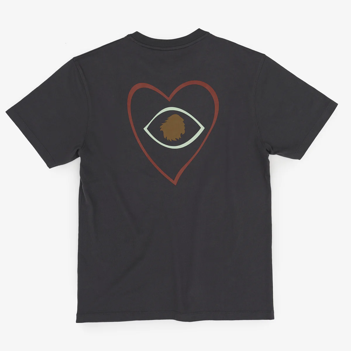 T-shirt oversize Organic cotton | Charcoal heart's eye - Image 3